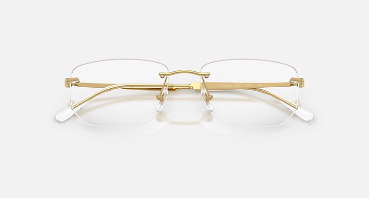 Ray-Ban Eyeglasses Unisex Rb3768v Optics Prescription - Arista Gold Frame Clear Lenses 54-17 Polarized