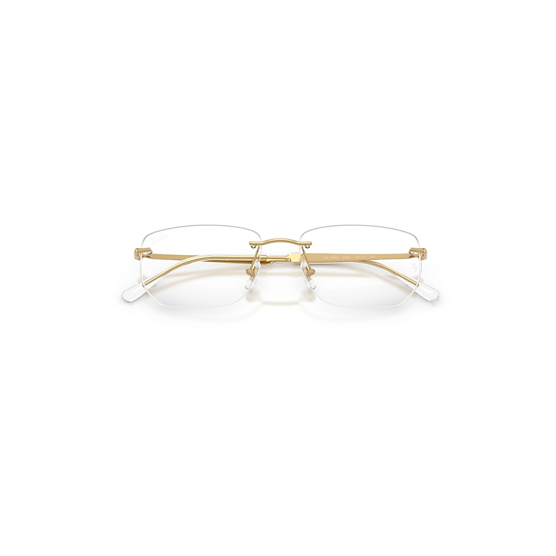 Ray Ban Rb3768v Optics Eyeglasses Arista Gold Frame Clear Lenses Polarized 54-17 In Gold