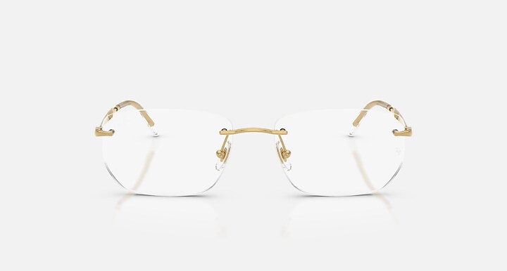 Ray-Ban Eyeglasses Unisex Rb3768v Optics Prescription - Arista Gold Frame Clear Lenses 54-17 Polarized