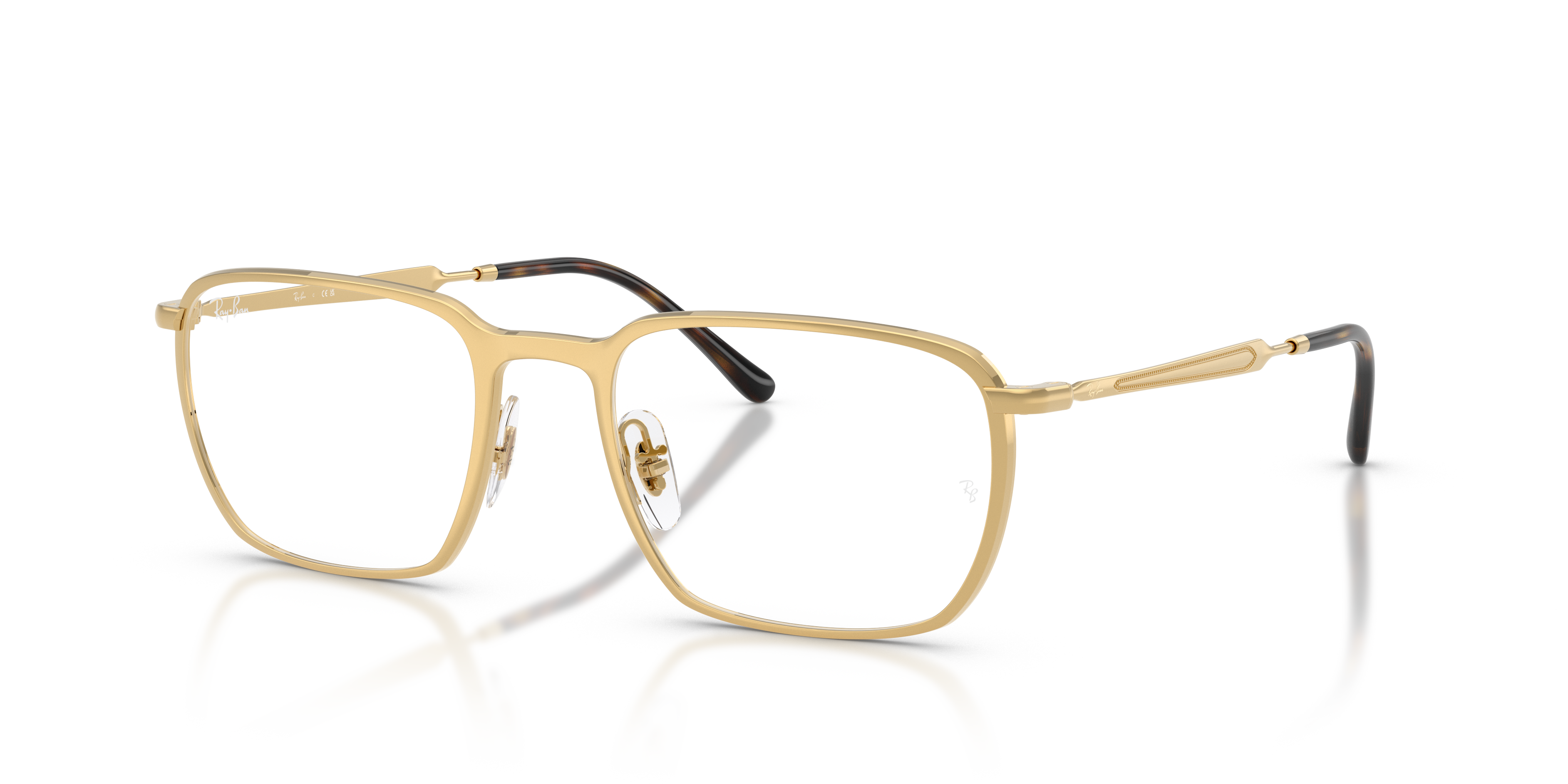 RB6549 OPTICS Polished Arista Gold Frame Clear Lenses 53-20