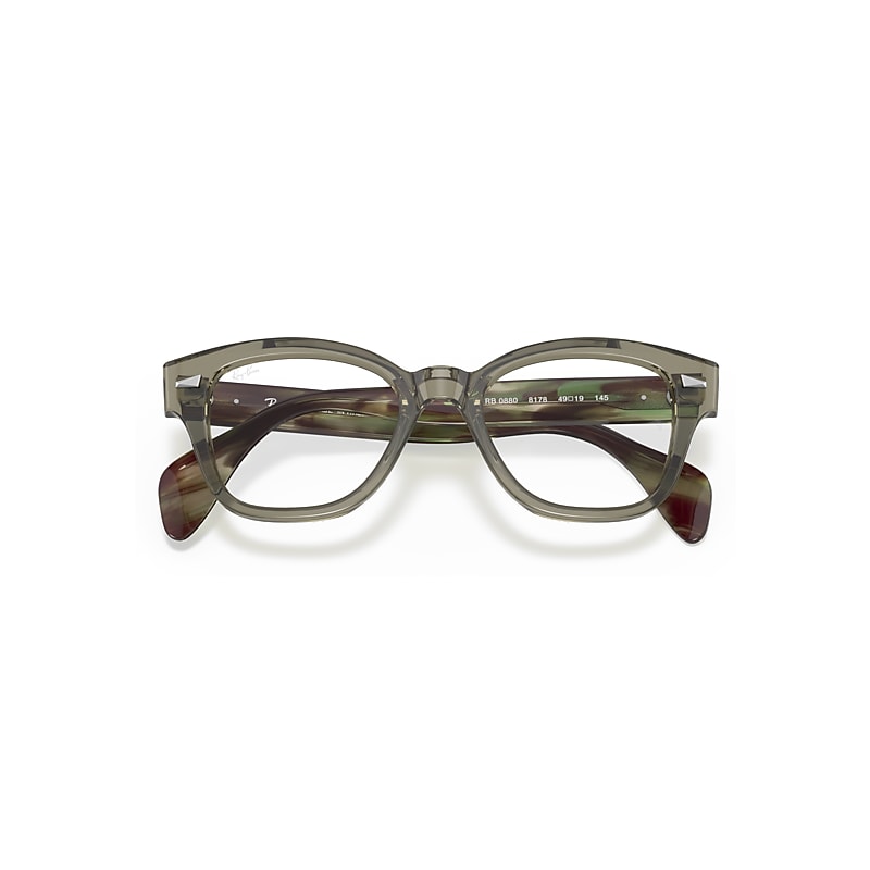 Ray-Ban Rb0880 Optics Eyeglasses Striped Green Havana Frame Clear Lenses Polarized 52-19