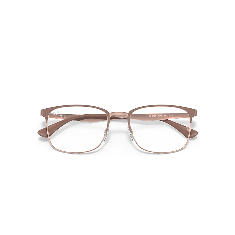Ray-Ban RB6421 Eyeglass Frames – Polished Beige on Copper Frame, Clear Lenses RB6421 OPTICS Eyeglasses with Beige On Copper Frame - RB6421  main image 3