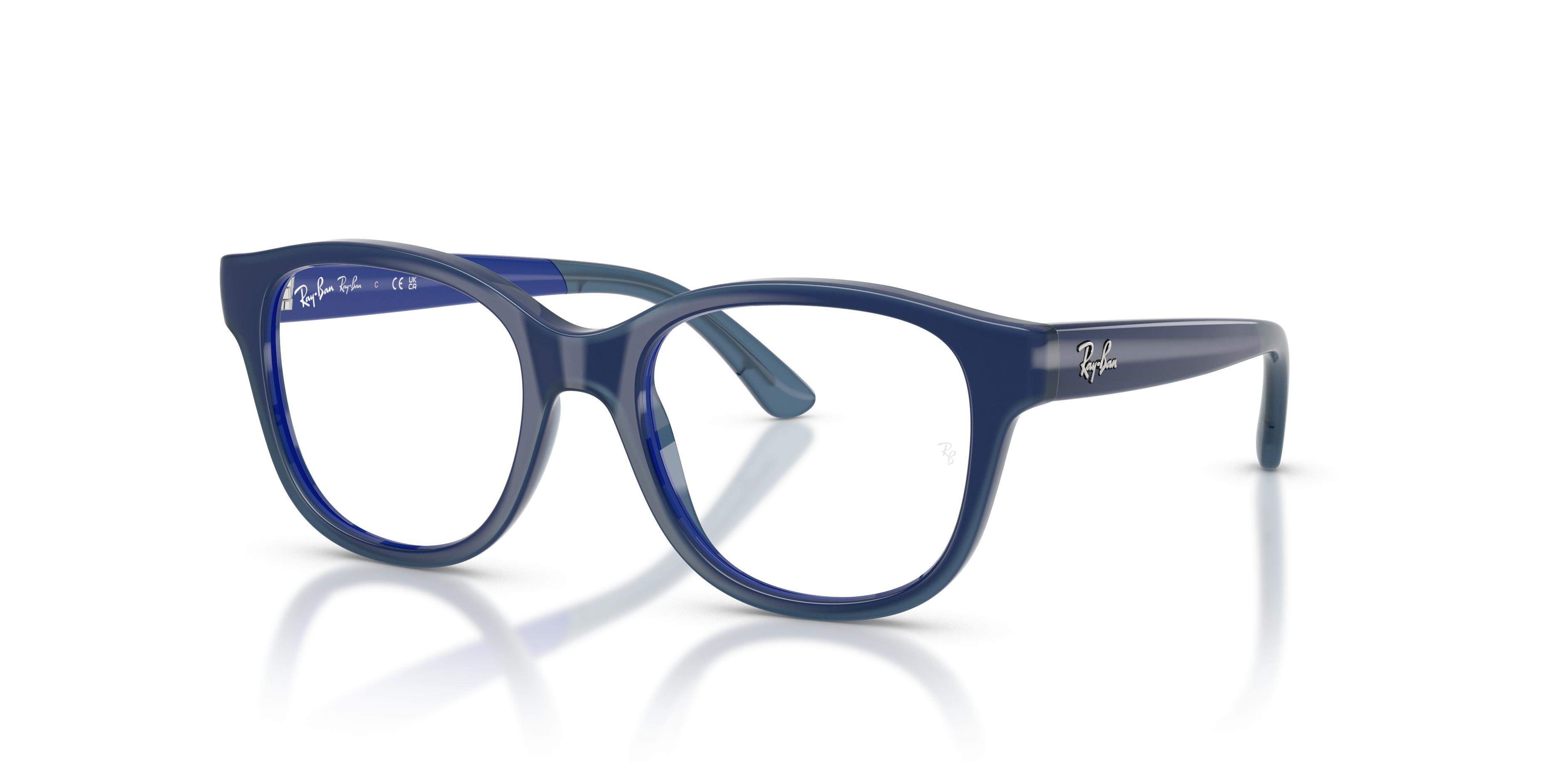 RB1950 OPTICS KIDS BIO-BASED Matte Blue On Transparent Blue Frame Clear Lenses 46-17