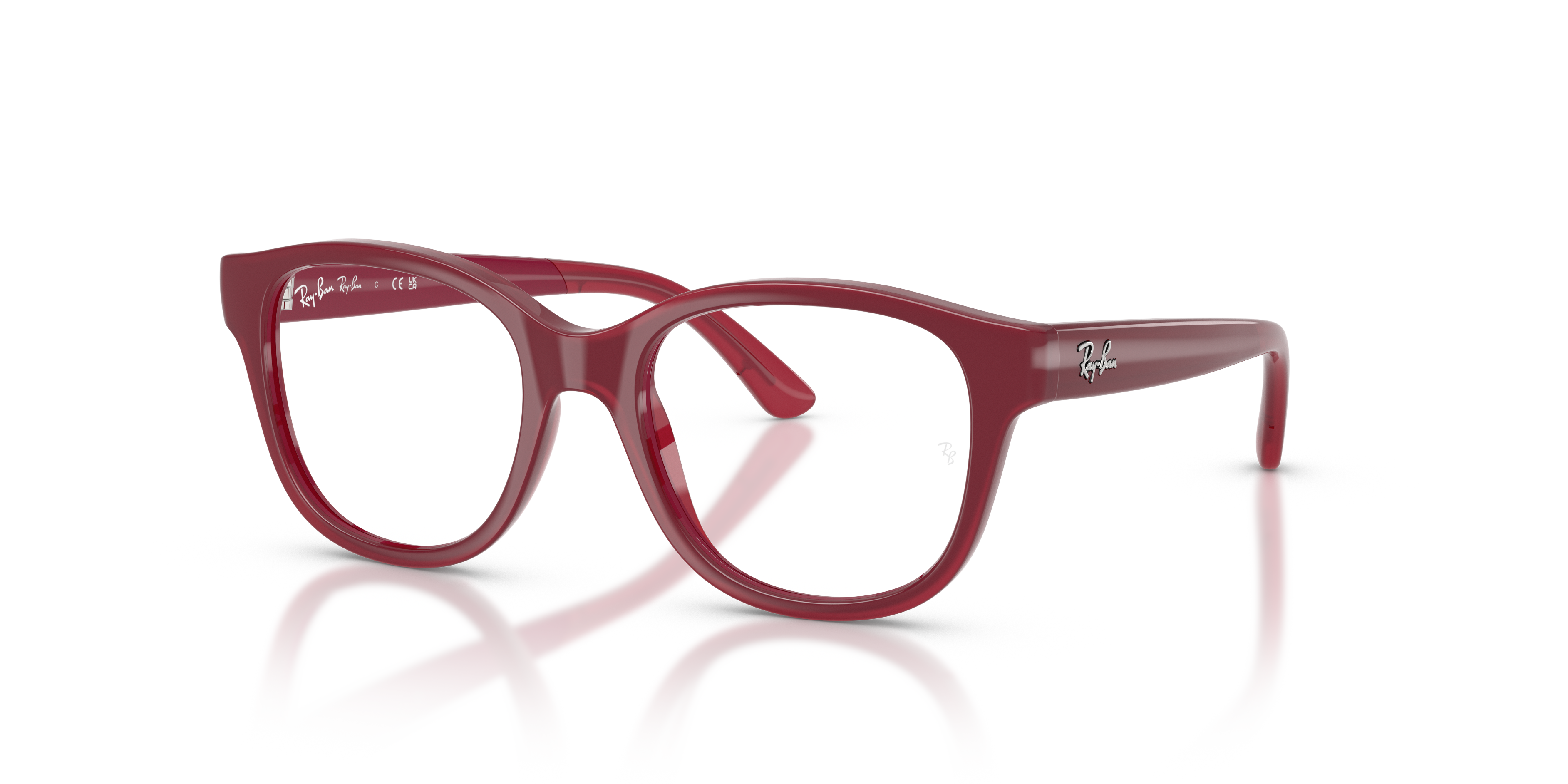 RB1950 OPTICS KIDS BIO-BASED Matte Fucsia On Transparent Fucsia Frame Clear Lenses 44-17