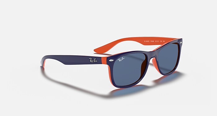 Ray-Ban Junior Red-Blue Sunglasses RJ9052S 125 3N NEW WAYFARER KIDS Sunglasses in Blue On Orange and Blue  main image 4