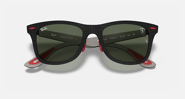 Ray-Ban Sunglasses Rb8395m Scuderia Ferrari Collection Grey Frame Green Lenses