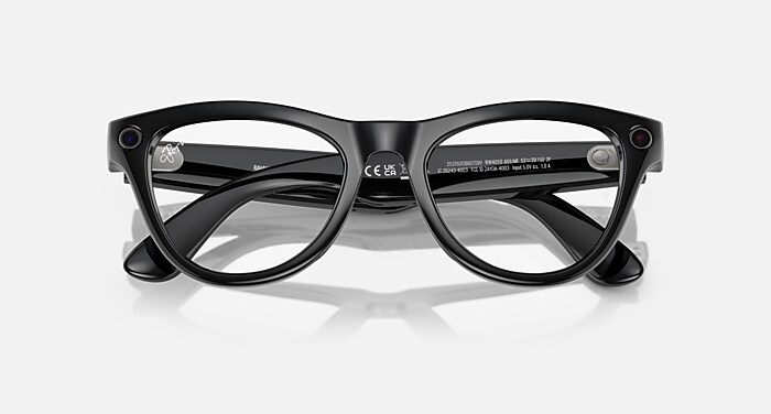 Ray-Ban Meta Skyler AI Glasses Chalky Gray Frame Blue Lenses