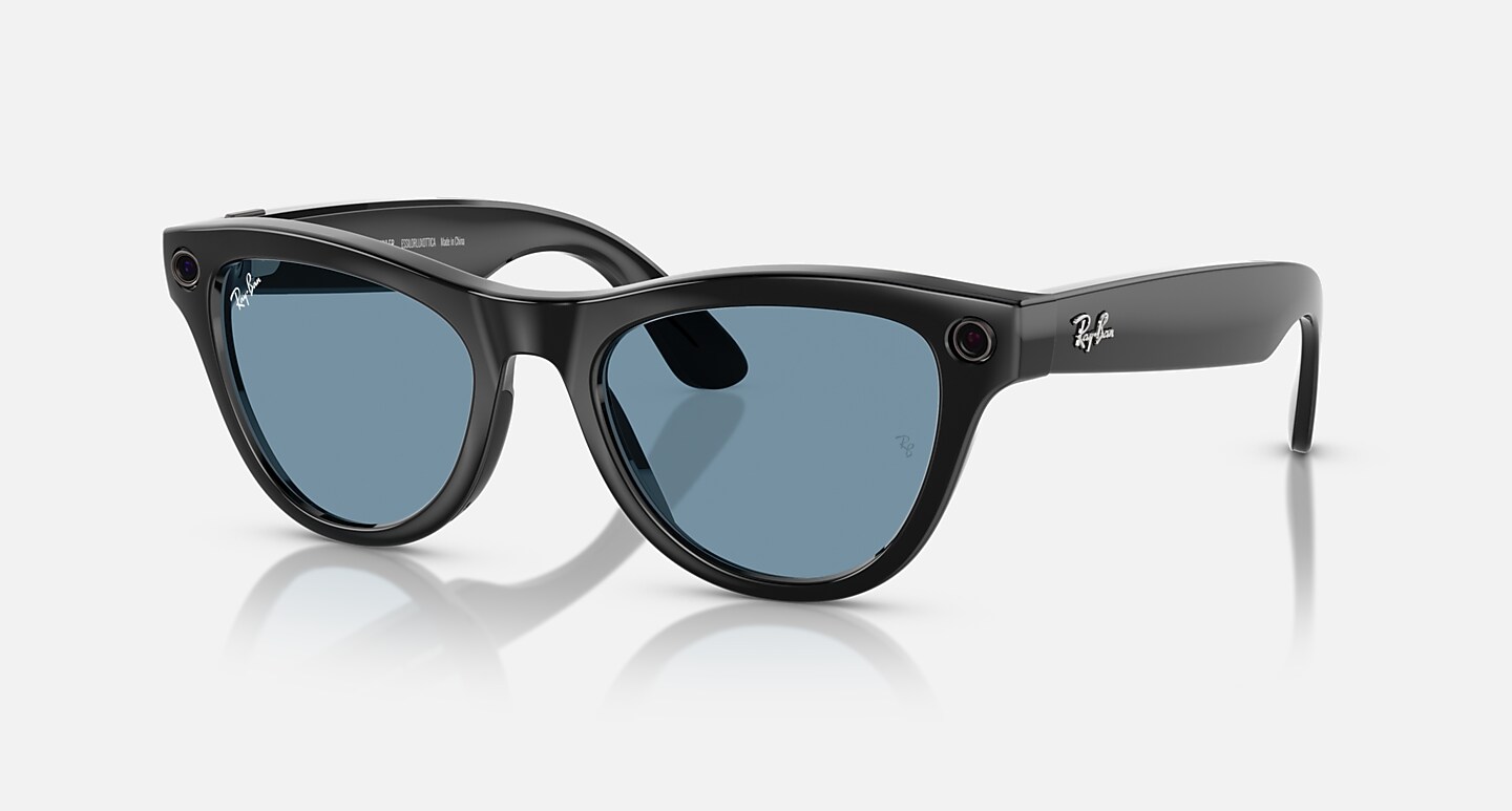 Ray-Ban Meta Skyler AI Glasses Chalky Gray Frame Blue Lenses