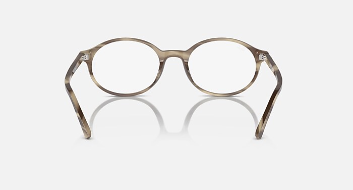 Ray-Ban Eyeglasses Unisex German Optics Prescription - Striped Beige Frame Clear Lenses 51-20 Polarized