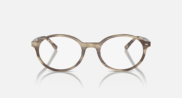 Ray-Ban Eyeglasses Unisex German Optics Prescription - Striped Beige Frame Clear Lenses 51-20 Polarized