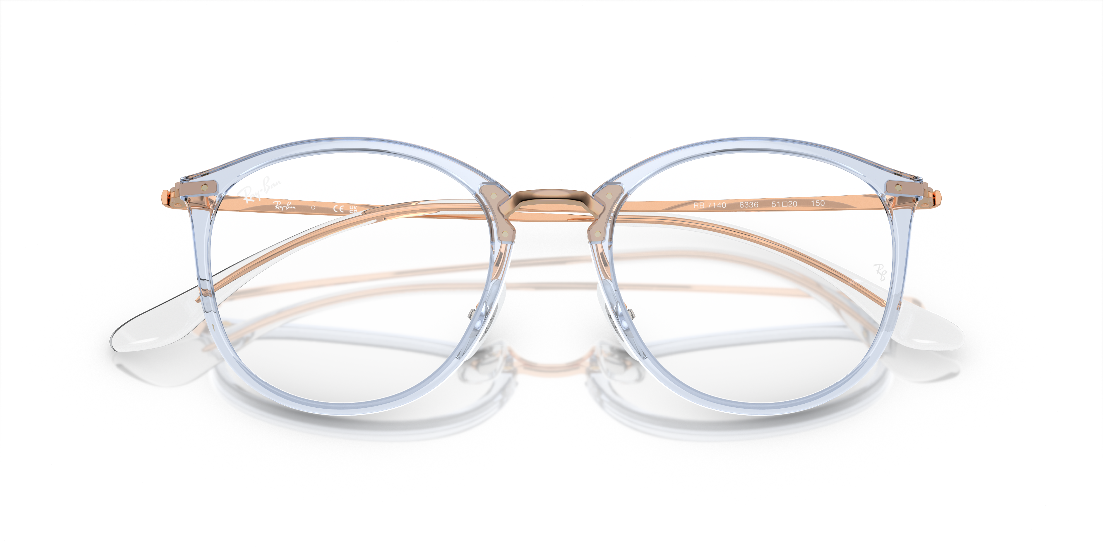 RB7140 OPTICS Eyeglasses with Transparent Light Blue Frame