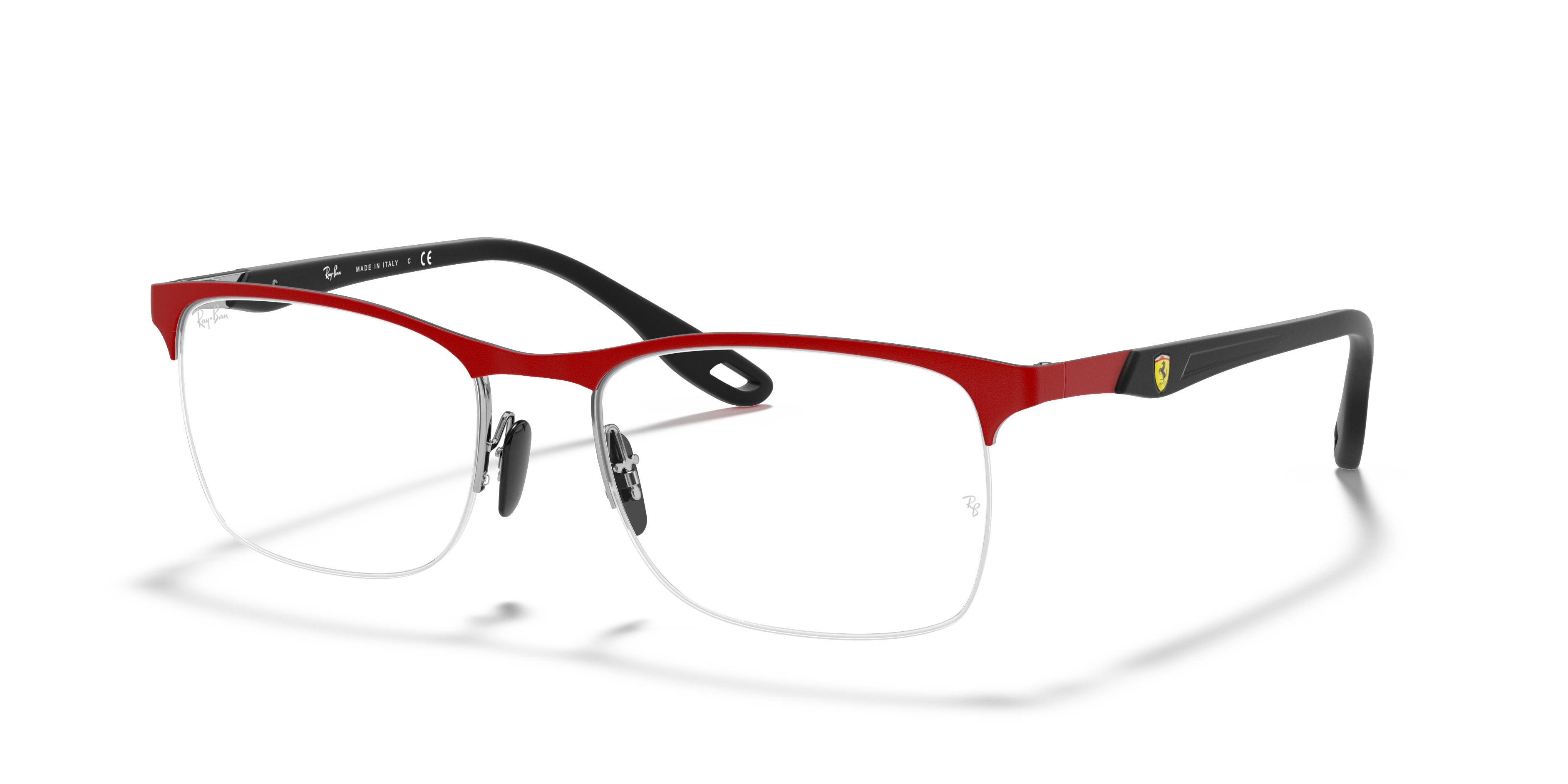 RB8416M SCUDERIA FERRARI COLLECTION Matte Red Frame Clear Lenses 54-18