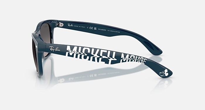 Ray-Ban Sunglasses Unisex New Wayfarer Disney Mickey & Minnie Mouse Liquid - Blue Navy Frame Grey Lenses 55-18 Polarized