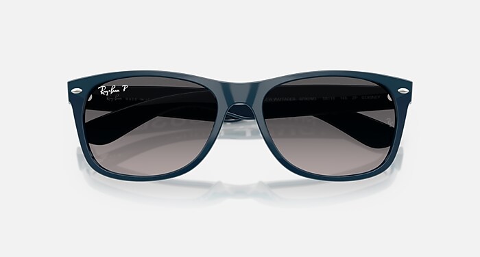 Ray-Ban Sunglasses Unisex New Wayfarer Disney Mickey & Minnie Mouse Liquid - Blue Navy Frame Grey Lenses 55-18 Polarized