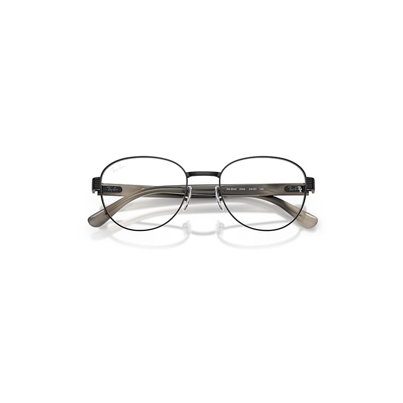 Ray Ban Rb6543 Optics Eyeglasses Havana Grey Frame Clear Lenses Polarized 52-20 In Gray
