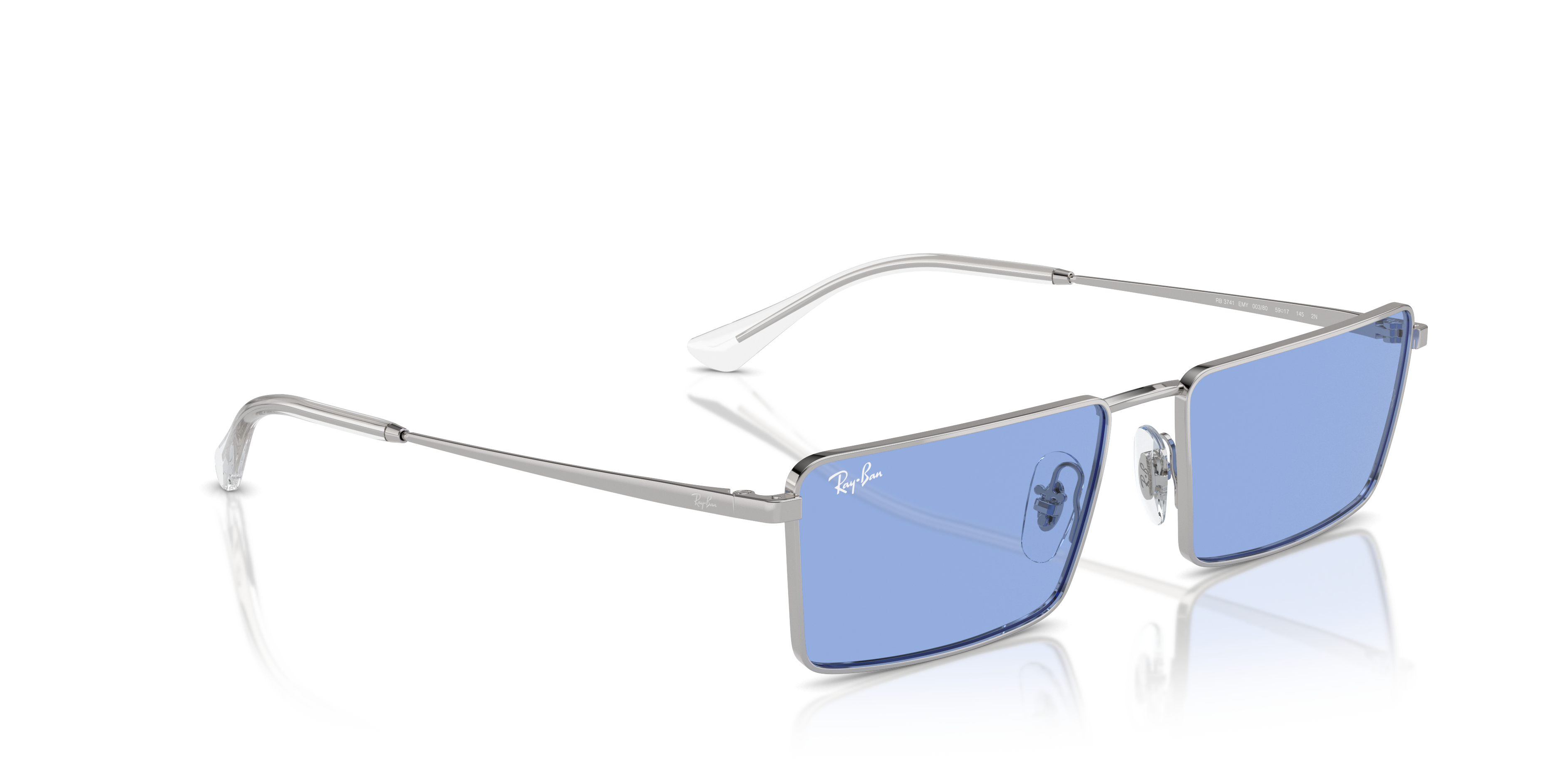 レイバン Ray-Ban EMYメタルフレーム サングラス シルバー EMY BIO-BASED Sunglasses in Silver and Blue - RB3741 | Ray