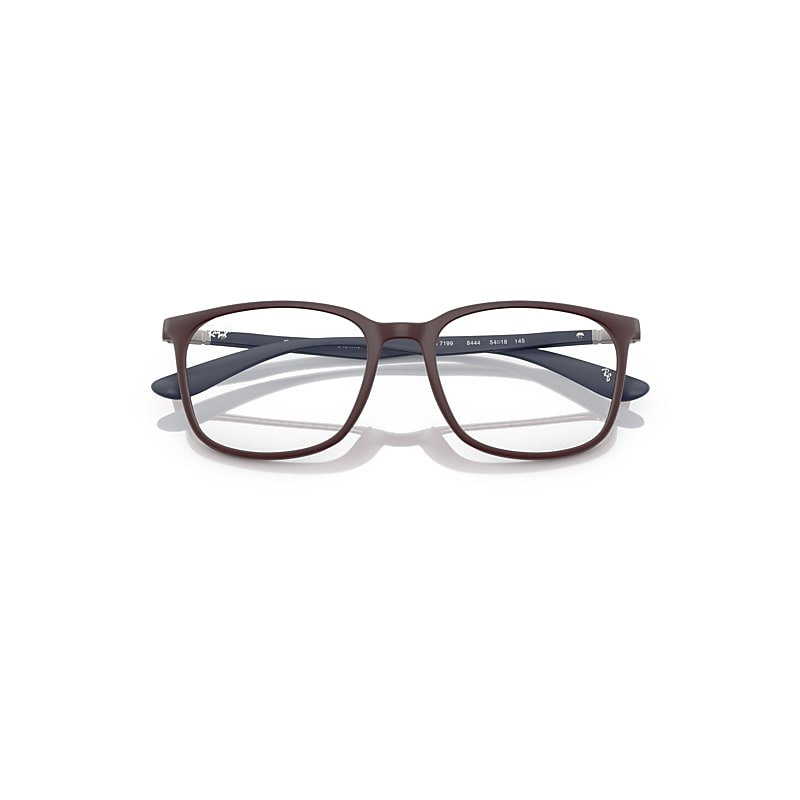 Ray Ban Rb7199 Optics Liteforce Eyeglasses Matte Dark Blue Frame Clear Lenses Polarized 54-18 In Matte Dark Blue