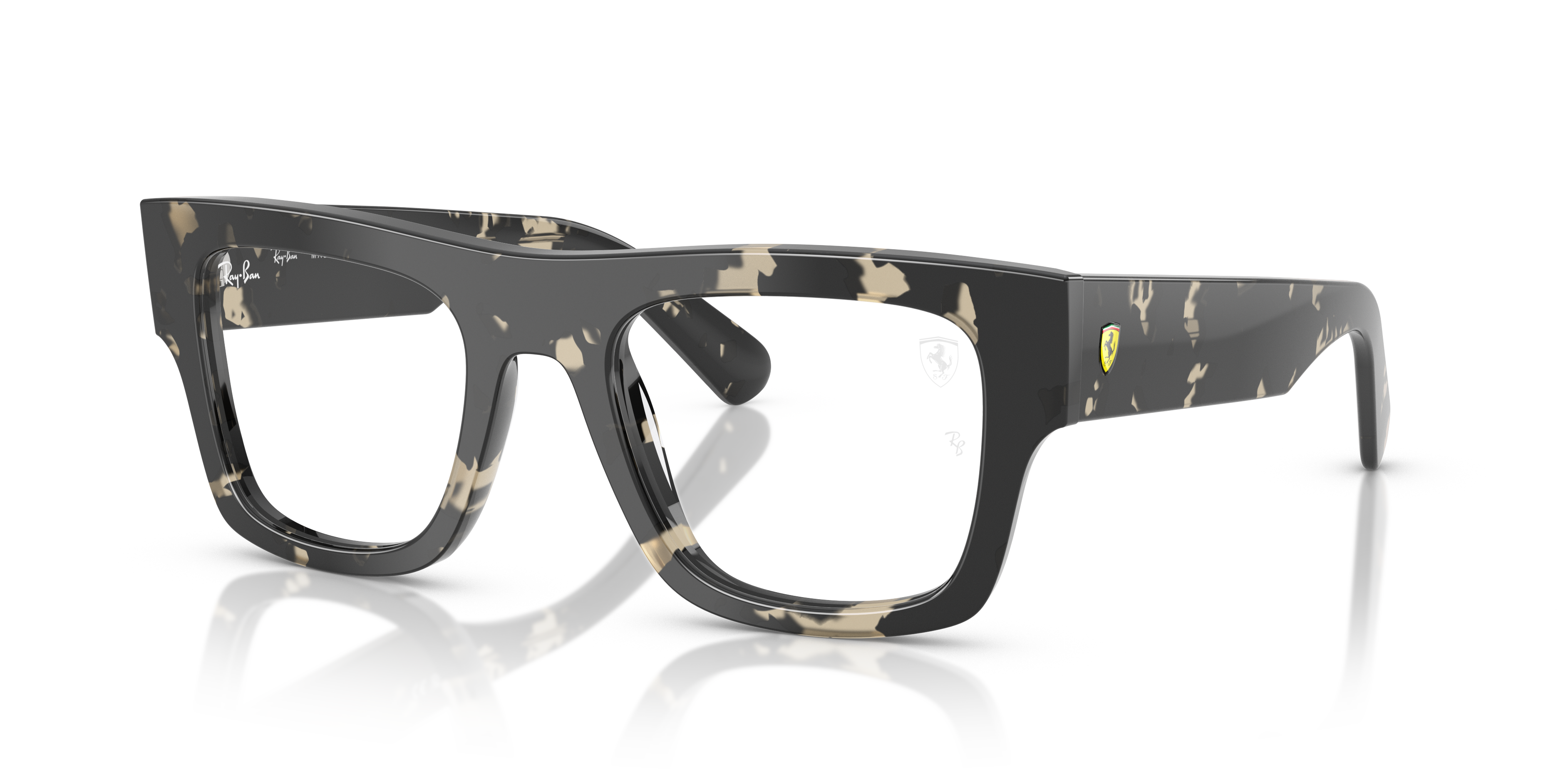 RB5517M OPTICS SCUDERIA FERRARI COLLECTION Polished Grey Havana Frame Clear Lenses 51-21