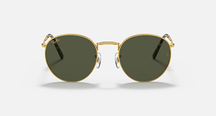 NEW ROUND Sunglasses in Gold and Green RB3637 Ray-Ban® GB