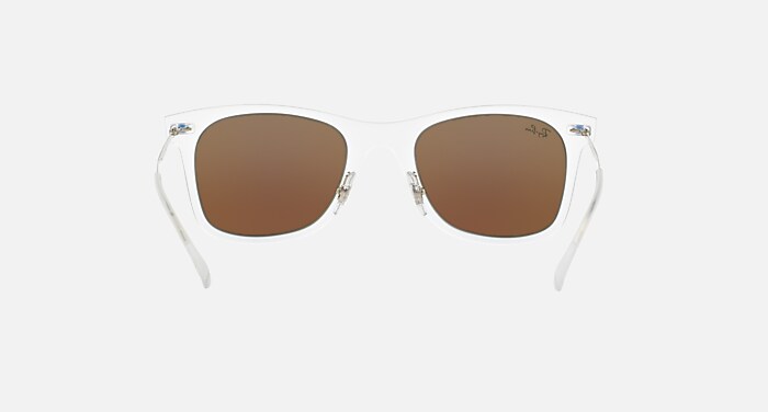 Ray-BAN RB 4210 646-55 MATTE TRANSPARENT WAYFARER LIGHT RAY Sunglasses in Transparent and Blue Mirror  main image 3