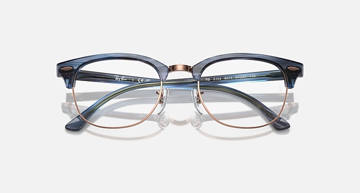 CLUBMASTER OPTICS Eyeglasses with Striped Blue Frame RB5154