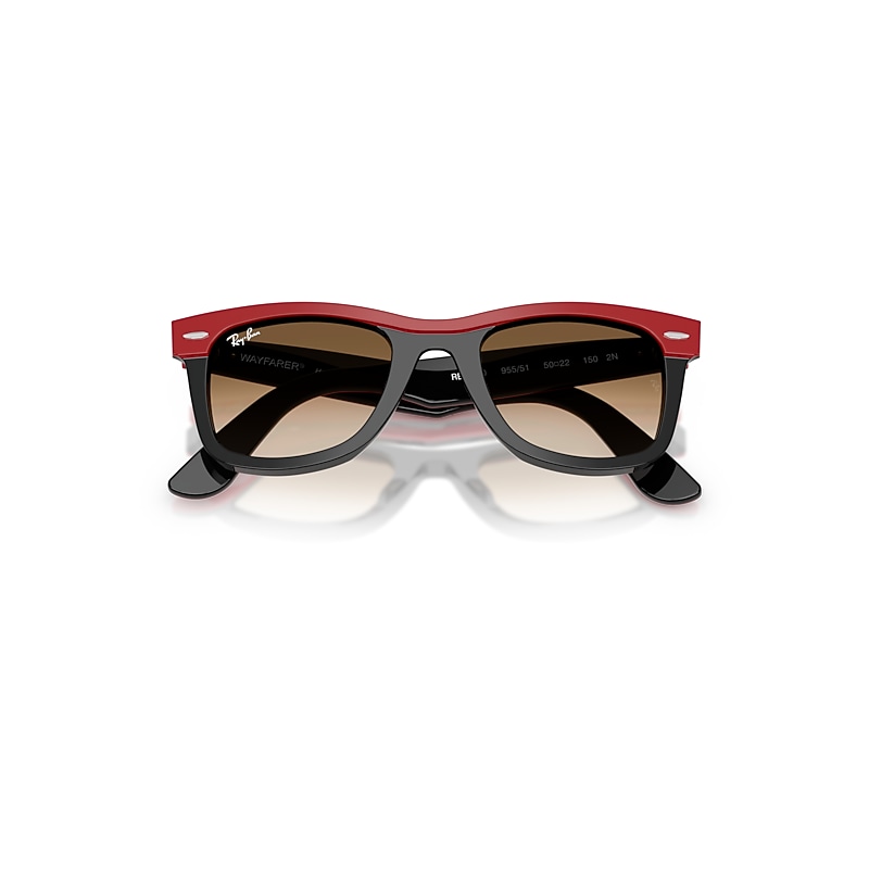 Ray Ban Wayfarer Street Neat Sunglasses Red On Black Frame Brown Lenses 50-22 In Multi
