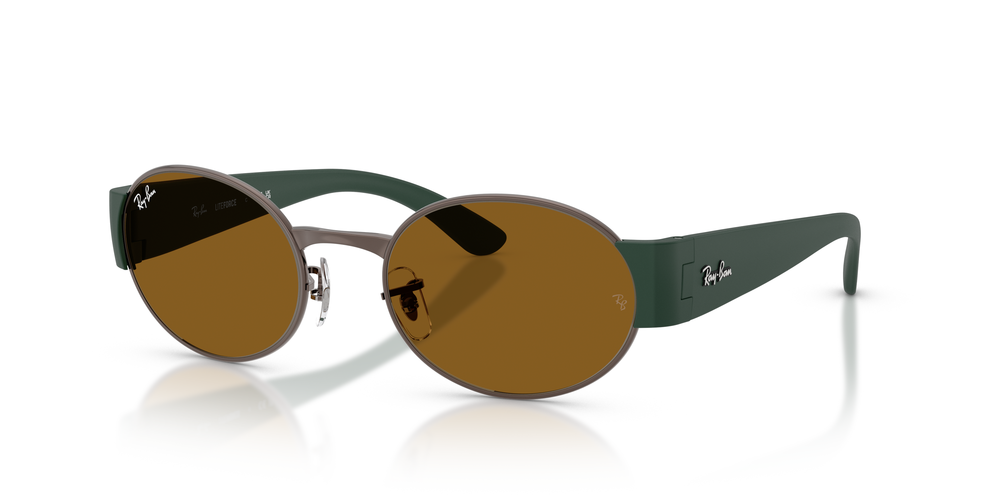 RB3770 Polished Copper Frame Brown Lenses 54-20