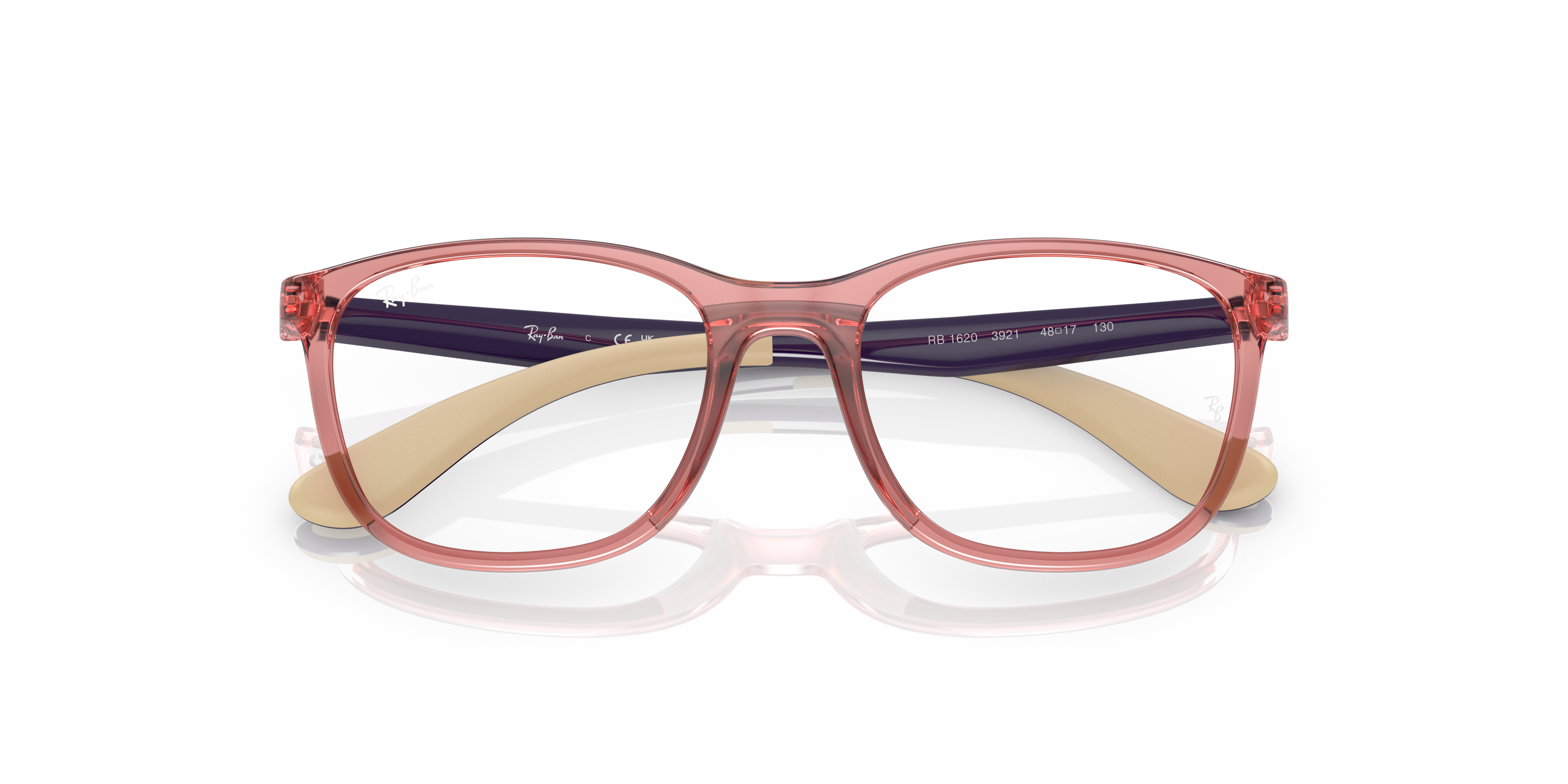 Ray-Ban Rb1620 Optics Kids Eyeglasses Purple On Rubber Cream Frame Clear Lenses Polarized 46-17 57$