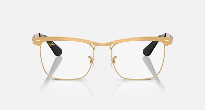 Ray-Ban Eyeglasses Unisex Wayfarer Deluxe Optics Prescription - Sandblasted Legend Gold Frame Clear Lenses 53-18 Polarized