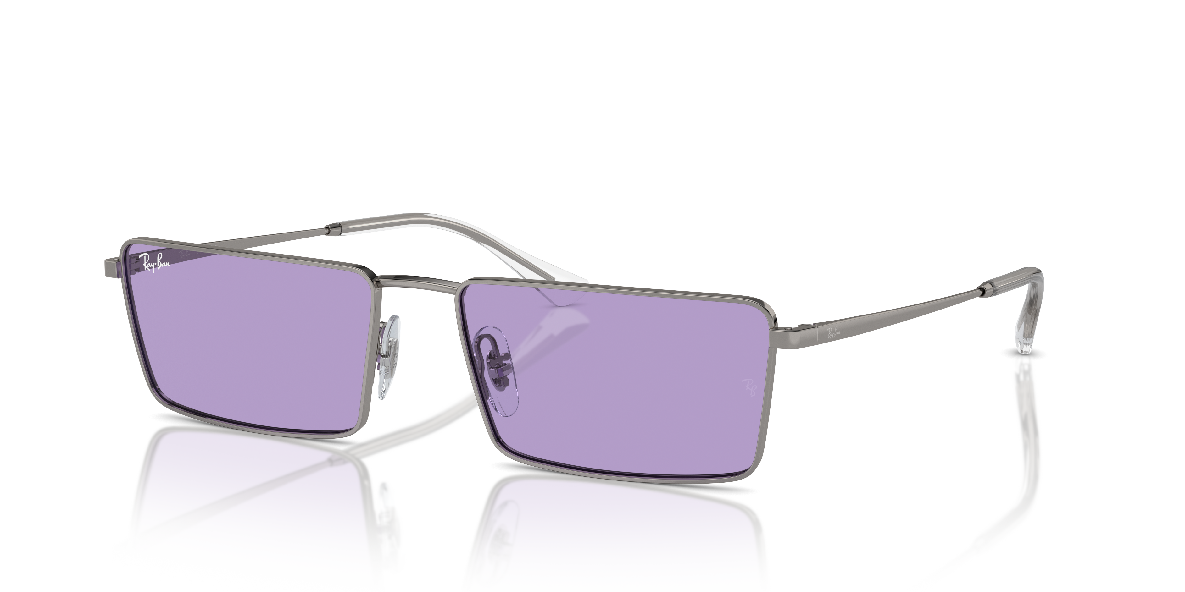 EMY BIO-BASED Polished Gunmetal Frame Violet Lenses 56-17