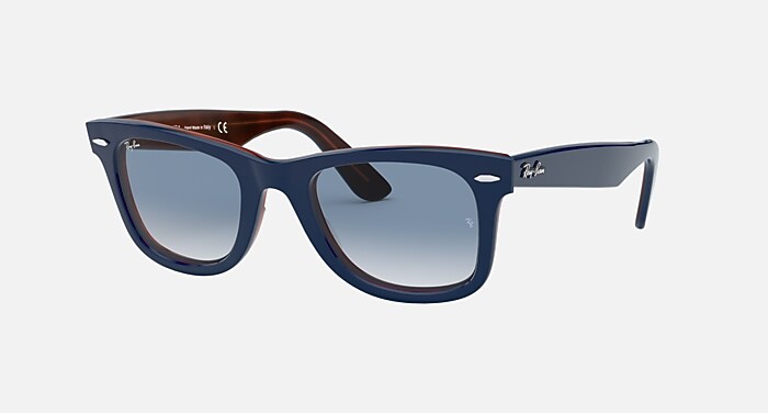 Ray-Ban Wayfarer ORB2140F ブラック/ブルー ORIGINAL WAYFARER CLASSIC Sunglasses in Black and Blue