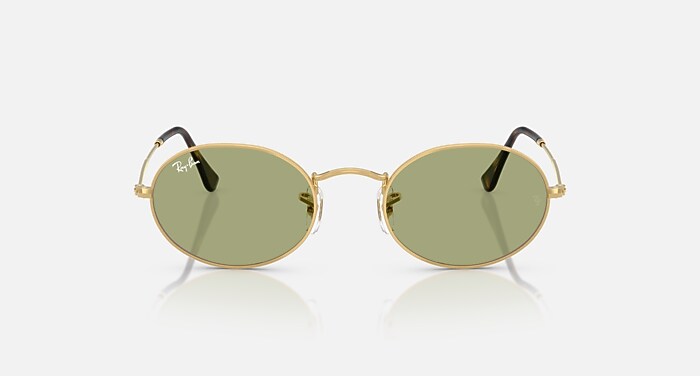 Ray-Ban Sunglasses Unisex Oval Metal Summer Capsule - Arista Gold Frame Green Lenses 51-21