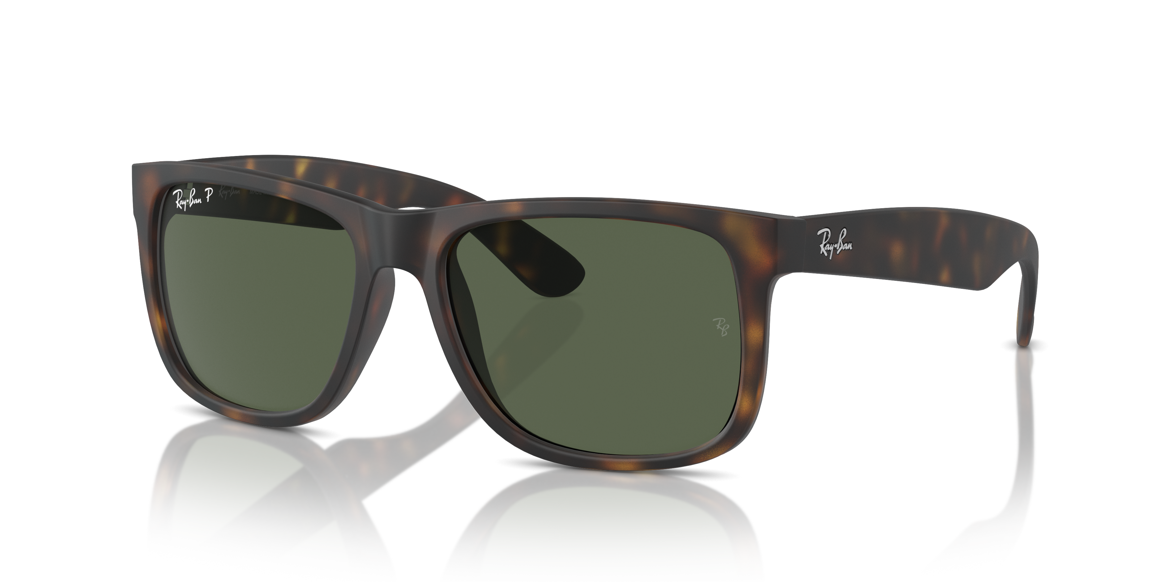 JUSTIN CLASSIC Matte Havana Frame Dark Green Lenses 55-17