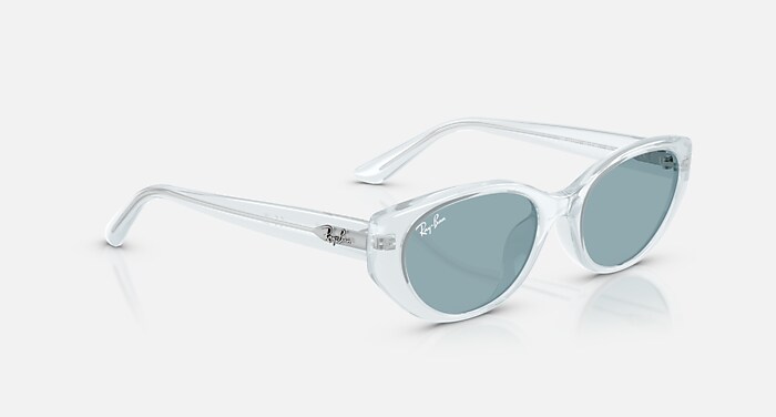 Ray-Ban Clear Frame Sunglasses with Light Blue Lenses Ray-Ban RB4387 M (56 - 18) with Blue lenses and Blue frame  main image 3