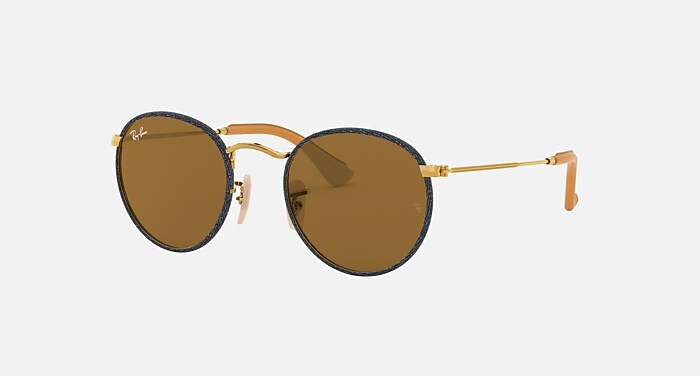 ROUND CRAFT Sunglasses in Blue Denim and B-15 Brown