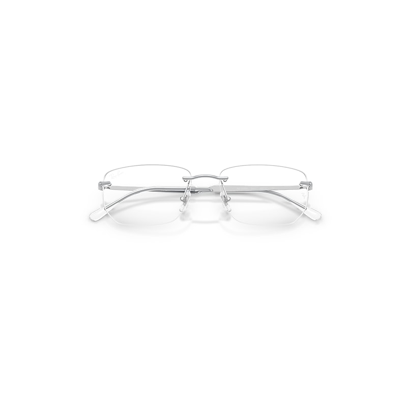 Ray Ban Rb3768v Optics Eyeglasses Silver Frame Clear Lenses Polarized 54-17 In Silver