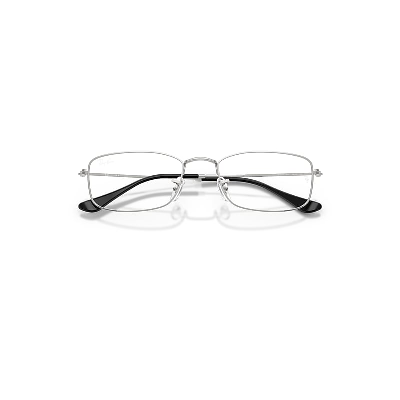Ray Ban Rb6647 Optics Eyeglasses Silver Frame Clear Lenses Polarized 55-20 In Silver