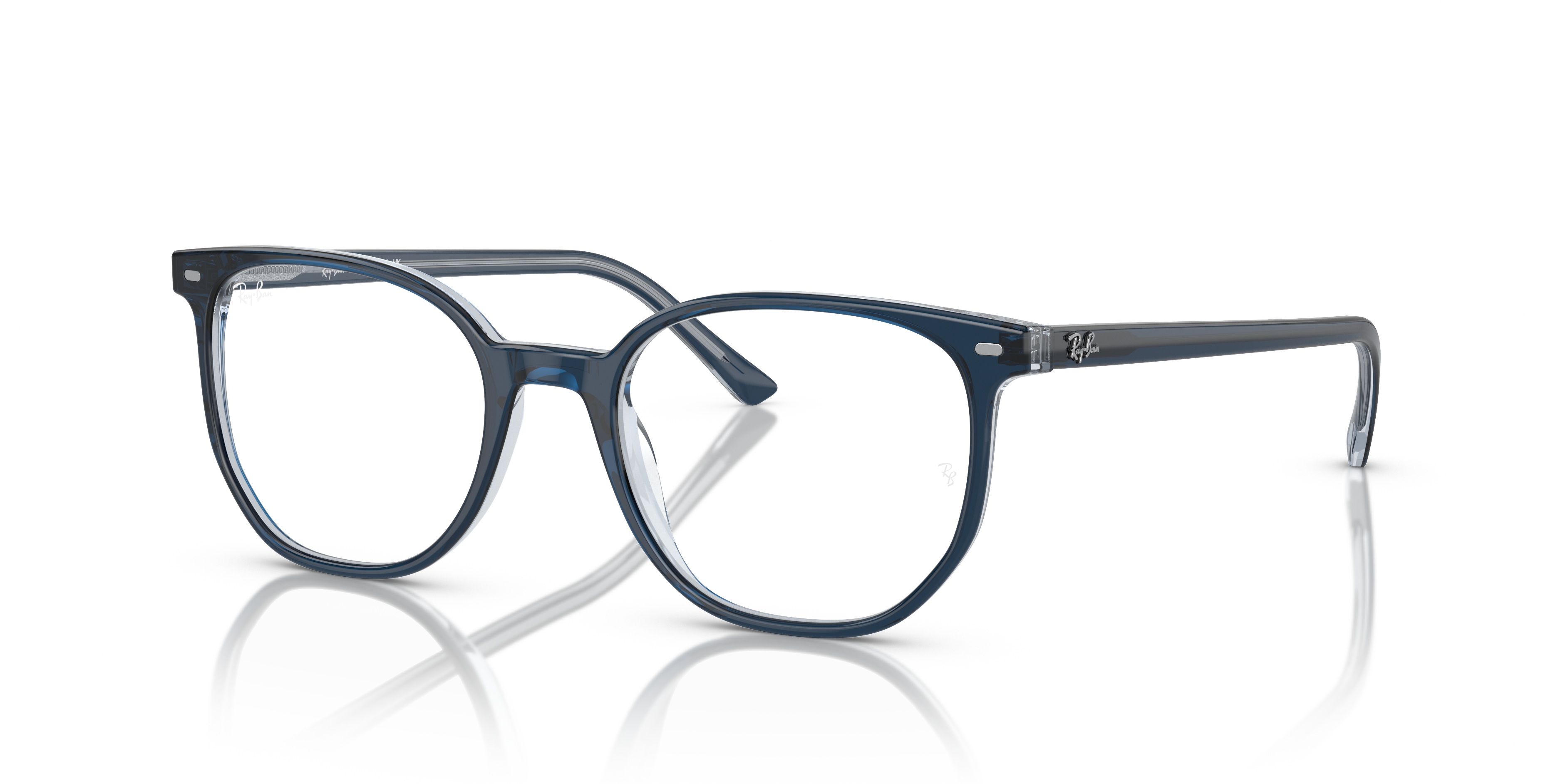 ELLIOT OPTICS Polished Blue On Transparent Blue Frame Demo Lens Lenses 48-19