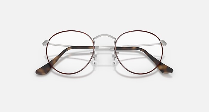 ROUND METAL OPTICS Eyeglasses with Matte Havana On Matte Silver