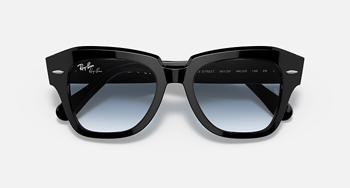STATE STREET Sunglasses in Black and Clear/Blue - RB2186