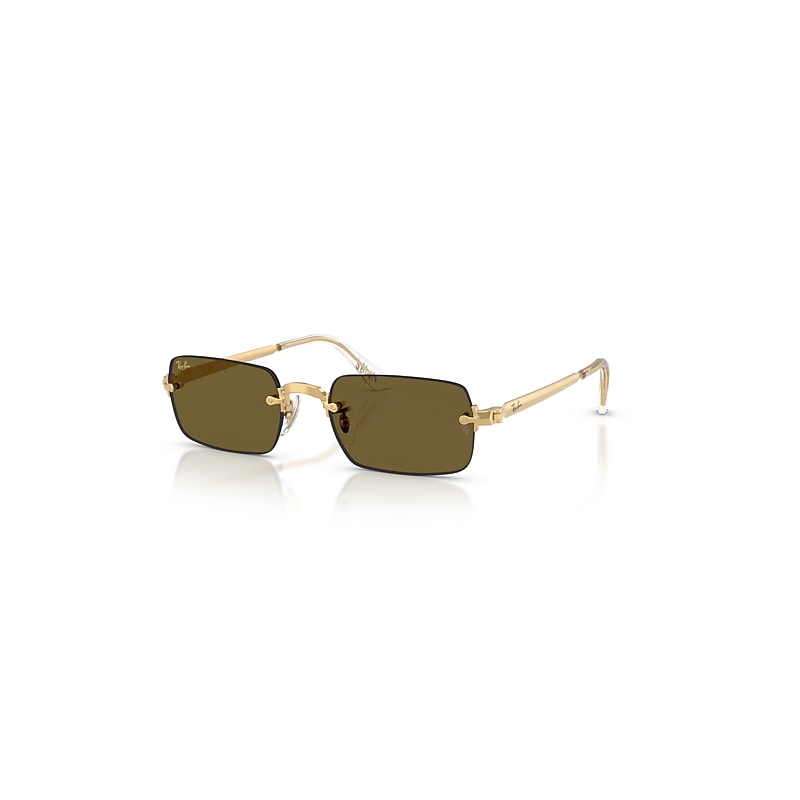 Ray-Ban Sunglasses   By A$Ap Rocky - Arista Gold Frame Brown Lenses 54-20, RB3928