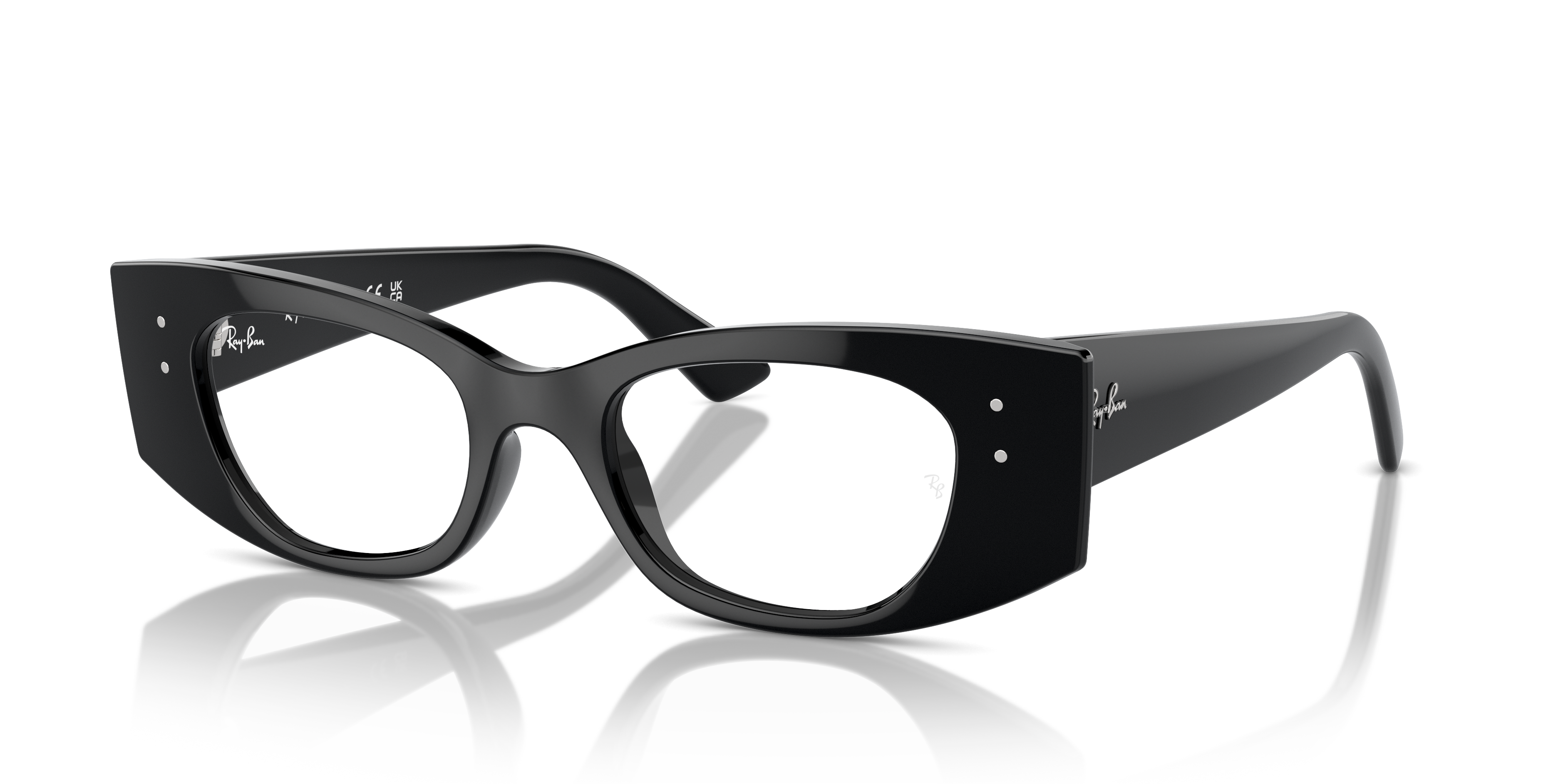 KAT OPTICS BIO-BASED Polished Black Frame Clear Lenses 52-18