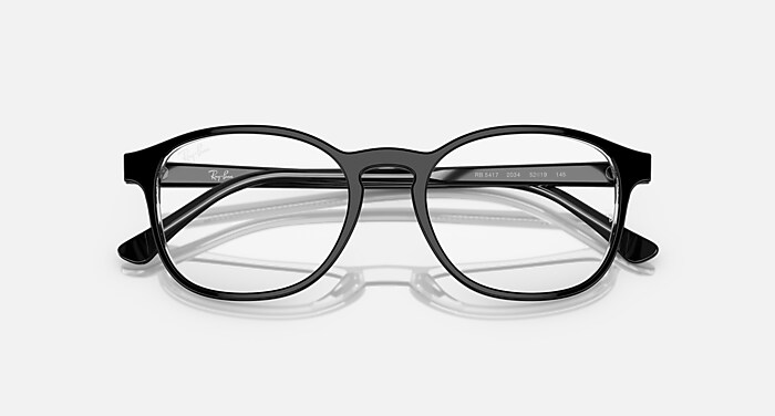 Ray-Ban Eyeglasses Unisex Rb5417 Optics Prescription - Brown On Transparent Light Brown Frame Clear Lenses 52-19 Polarized