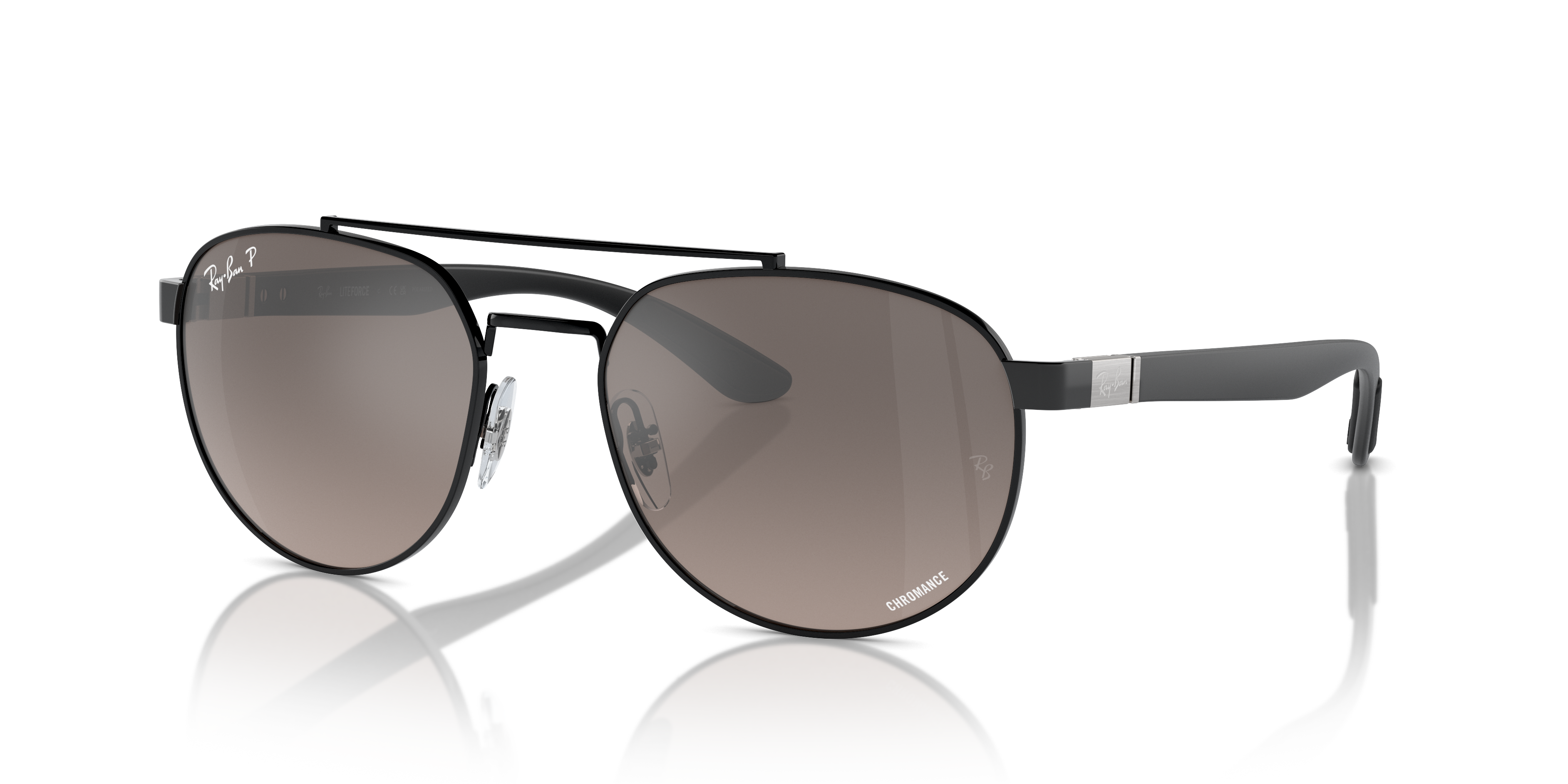 RB3736 CHROMANCE Polished Black Frame Grey Lenses 56-19