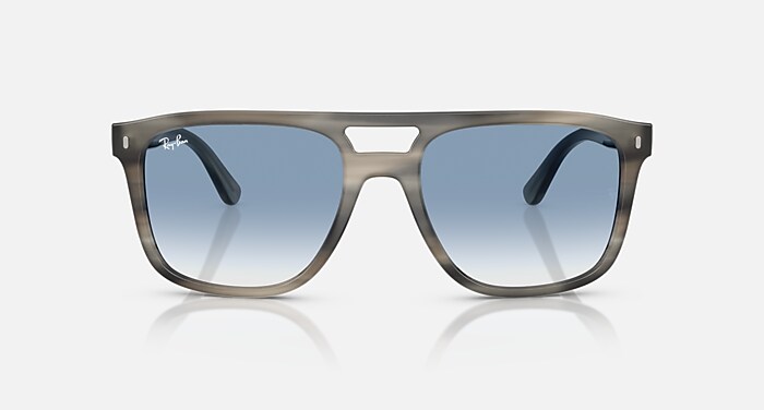 レイバン色(SILVER / CLEAR GRADIENT BLUE LENS) BAIN BRIDGE Sunglasses in Silver and Clear & Blue - RB3735