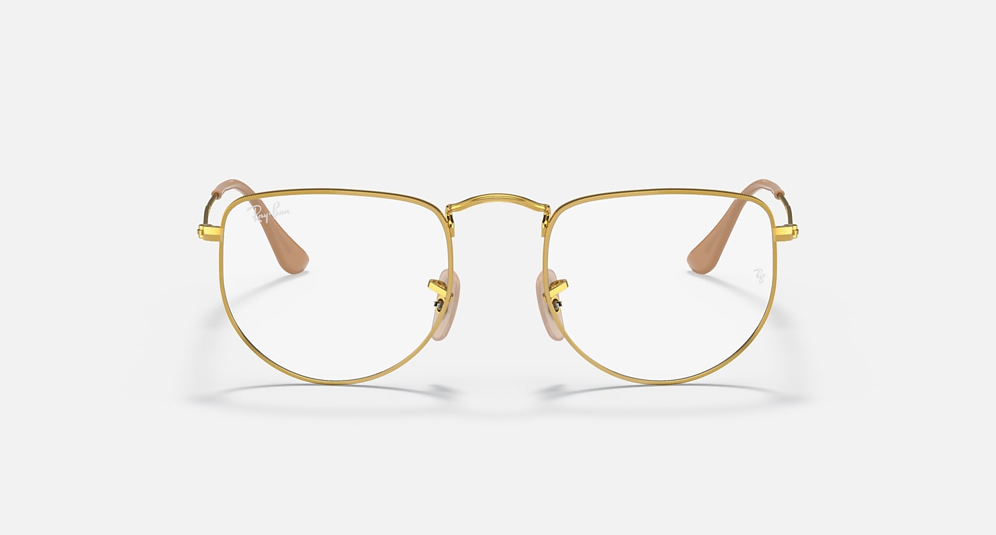 Ray-Ban Eyeglasses Unisex Elon Optics Prescription - Gold Frame Clear Lenses 50-20