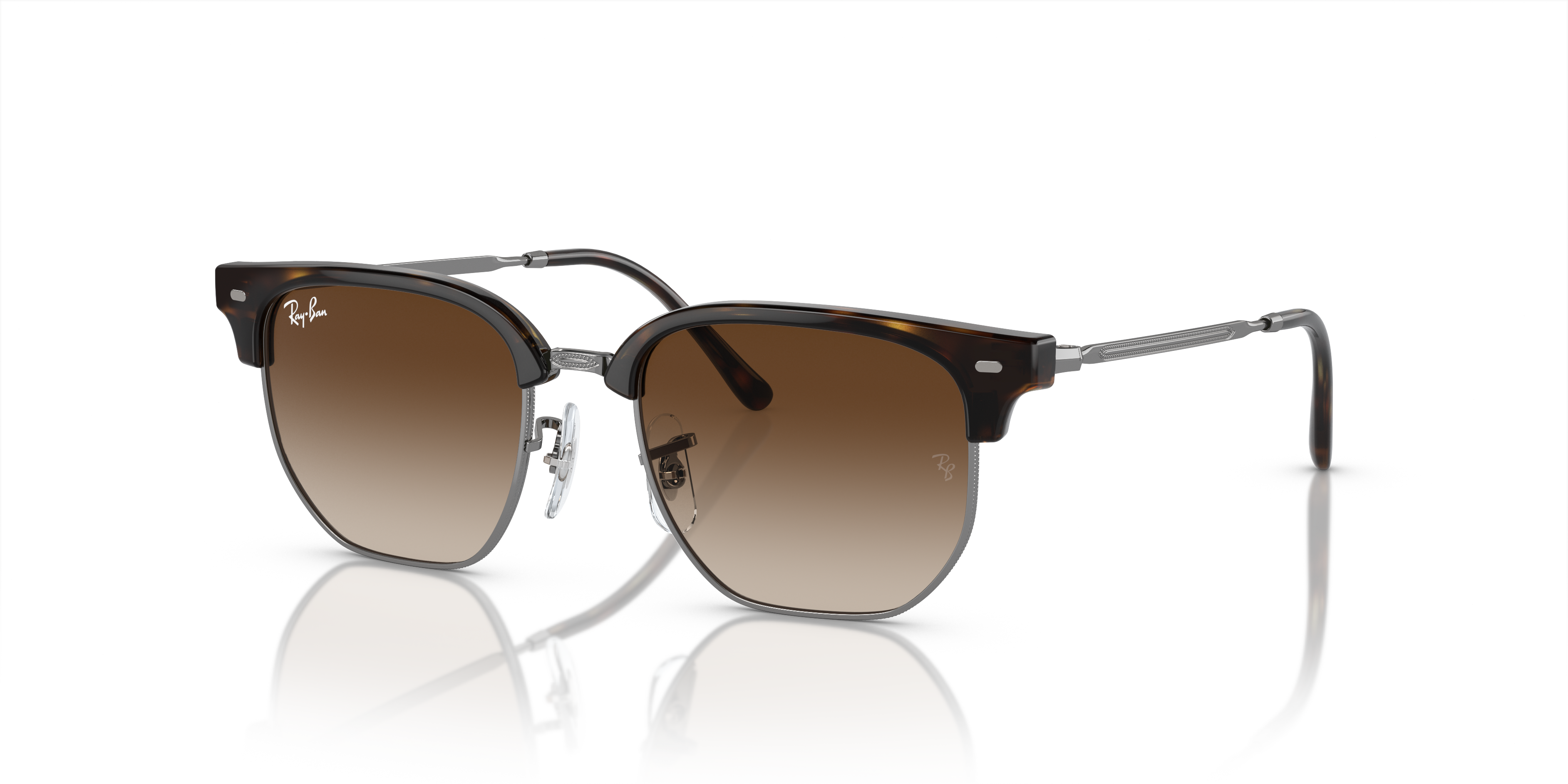 NEW CLUBMASTER KIDS Polished Havana On Gunmetal Frame Brown Lenses 47-17