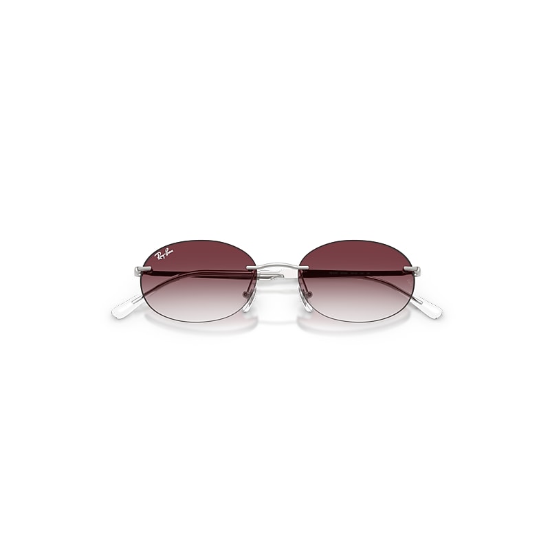 Ray Ban Rb3767 Sunglasses Silver Frame Violet Lenses 54-18 In Silver