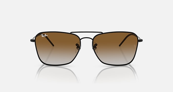 Ray-Ban Sunglasses Unisex Caravan Reverse - Rose Gold Frame Blue Lenses 58-15