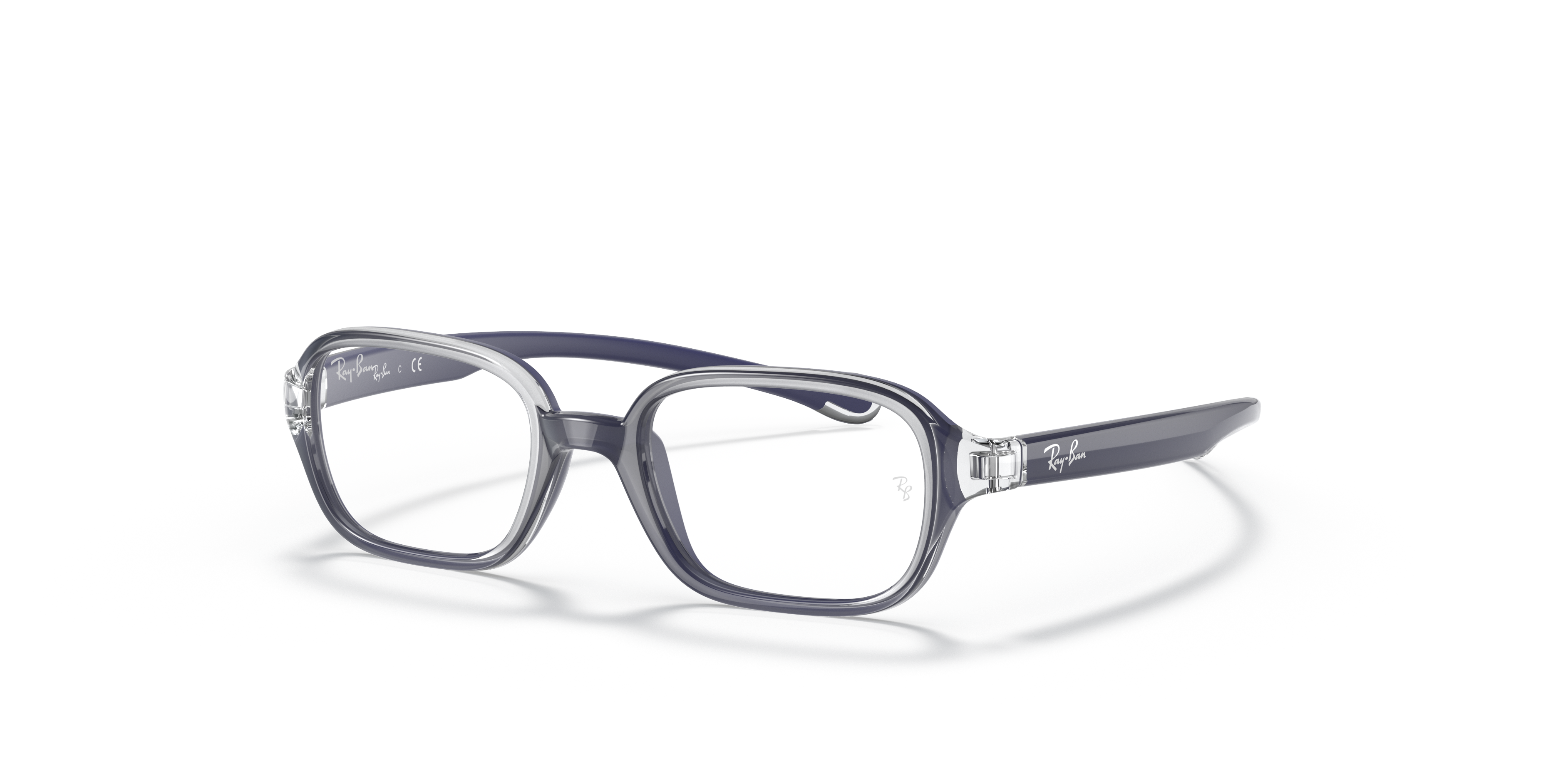 RB9074 OPTICS KIDS Polished Transparent On Blue Frame Clear Lenses 39-16